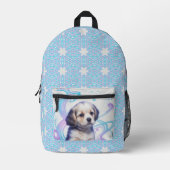 Kinder Galaxy Blue Puppy, Bedrukte Rugzak (Voorkant)