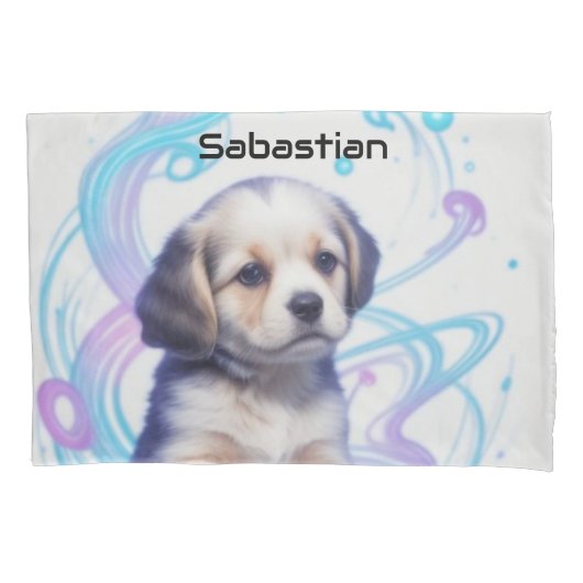 Kinder Galaxy Blue Puppy, Kussensloop (Voorkant)