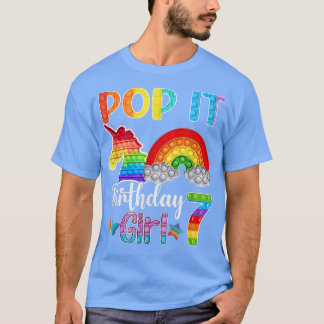 Kinder Gameboard 7th Pop IT Birthday Funny Pop Cut T-shirt