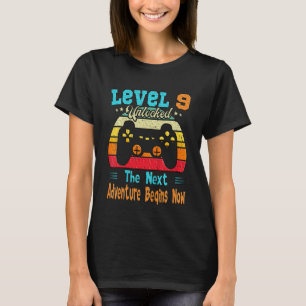 Kinder gamer 9de verjaardag Niveau 9 Onvergrendeld T-shirt