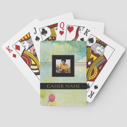 Kinder Gamer Party Naam & Foto Dream Clouds Pokerkaarten (Achterkant)