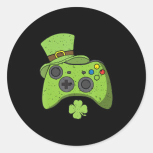 Kinder gamers van Fun Video Game Console St Patric Ronde Sticker