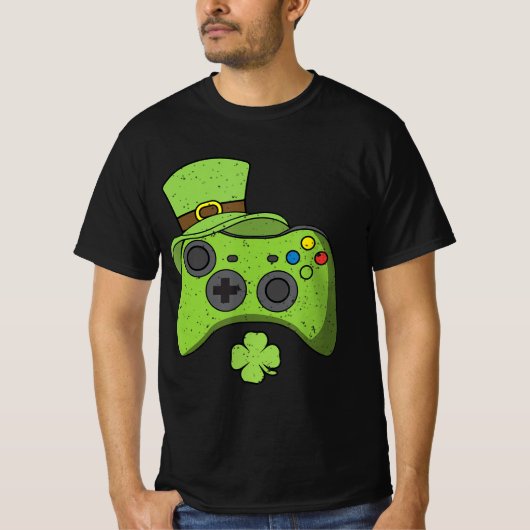 Kinder gamers van Fun Video Game Console St Patric T-shirt (Voorkant)