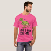 Kinder Gammy en Papa houden van mij kleinzoon dino T-shirt (Voorkant volledig)