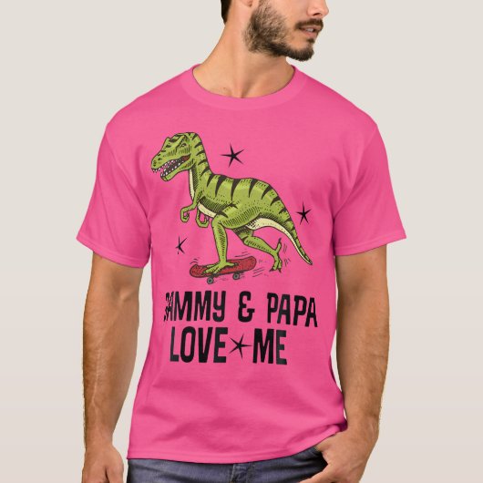 Kinder Gammy en Papa houden van mij kleinzoon dino T-shirt (Voorkant)