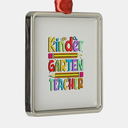 Kinder Garten-leraar Metalen Ornament (Rechts)