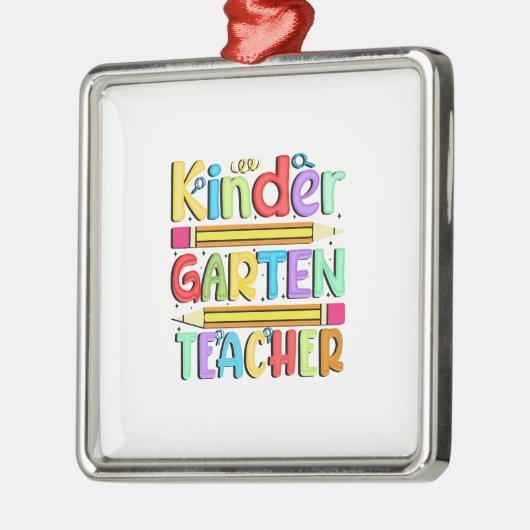 Kinder Garten-leraar Metalen Ornament (Links)