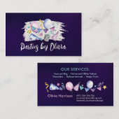 Kinder gebeurtenisplanner - waterverf kunst op vio visitekaartje (Voorkant / Achterkant)