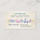 Kinder gebeurtenisplanner - waterverf kunst visitekaartje (Achterkant)