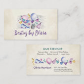 Kinder gebeurtenisplanner - waterverf kunst visitekaartje (Voorkant / Achterkant)