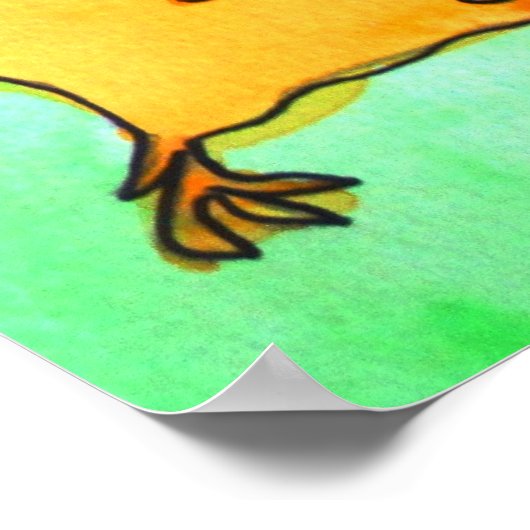 Kinder geel boerderij kunst poster (Hoek)