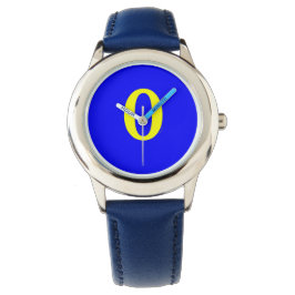 Kinder Geel Nummer 0 Blauw Bezel Polshorloge Horloge