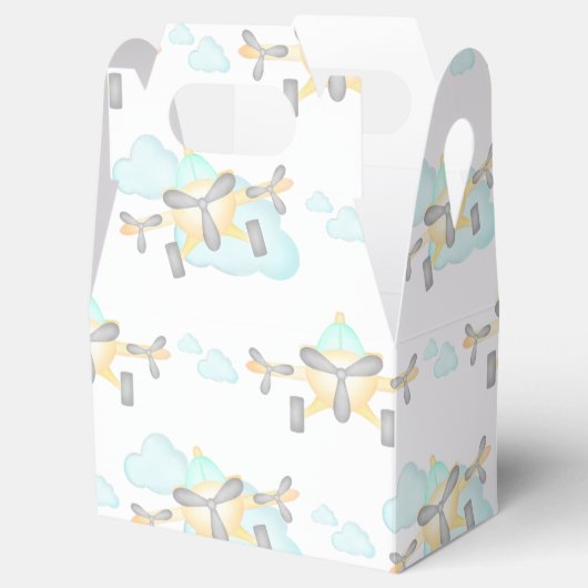 Kinder Geel Vliegtuig Vliegende Luchtvaart Verjaar Bedankdoosjes (Geopend)