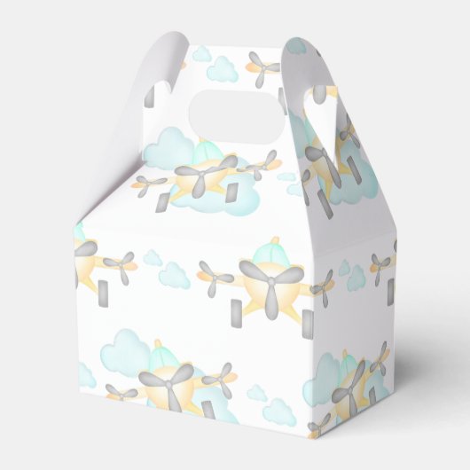 Kinder Geel Vliegtuig Vliegende Luchtvaart Verjaar Bedankdoosjes (Voorkant Zijde)