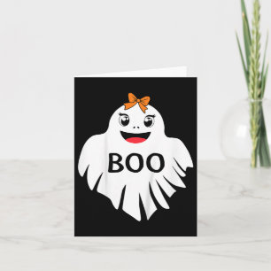 Kinder geest met boog boe boe meisjes Halloween t  Kaart