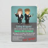 Kinder geheime agent Birthday Party Kaart (Staand voorkant)