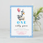 Kinder Gekke Gans Eerste Verjaardag Kaart (Staand voorkant)
