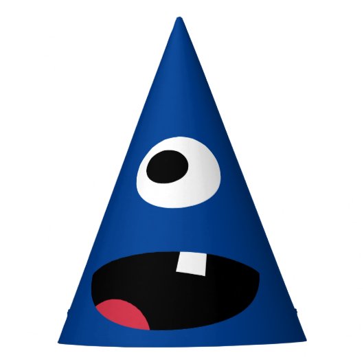 Kinder Gekke Monster Face Monsters Party Blue Cute Feesthoedjes (Voorkant)
