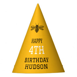 Kinder Gele Bijen Dag Moderne Zomer 4e Verjaardag Feesthoedjes