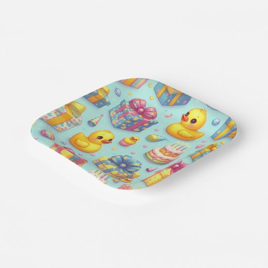 Kinder Gele Eend Verjaardag Party Papier Borden Papieren Bordje (Gebogen)