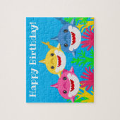 Kinder gele haai en familiedag legpuzzel (Verticaal)