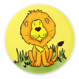Kinder gele leeuwengrafische tekenklep keramische knop