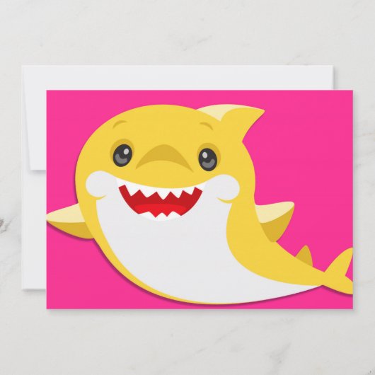 Kinder gele regenbooghaai Birthday Foto Invitatie Kaart (Achterkant)