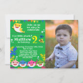 Kinder gele regenbooghaai verjaardagsfoto kaart (Voorkant)