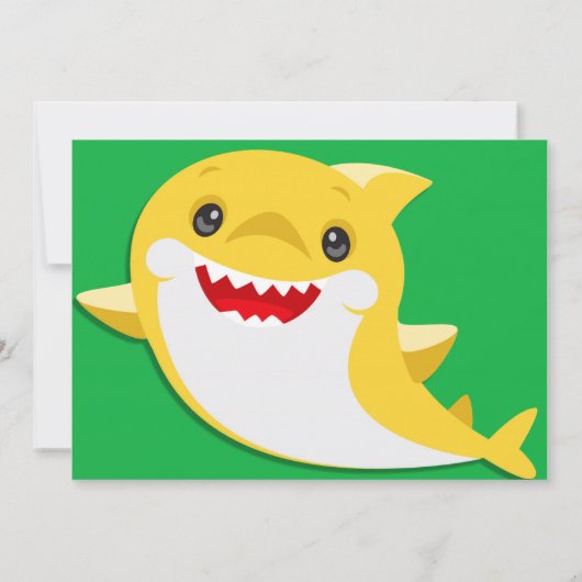 Kinder gele regenbooghaai verjaardagsfoto kaart (Achterkant)