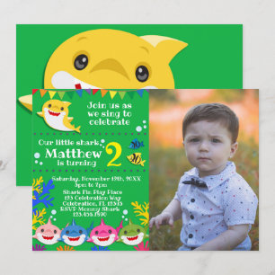 Kinder gele regenbooghaai verjaardagsfoto kaart