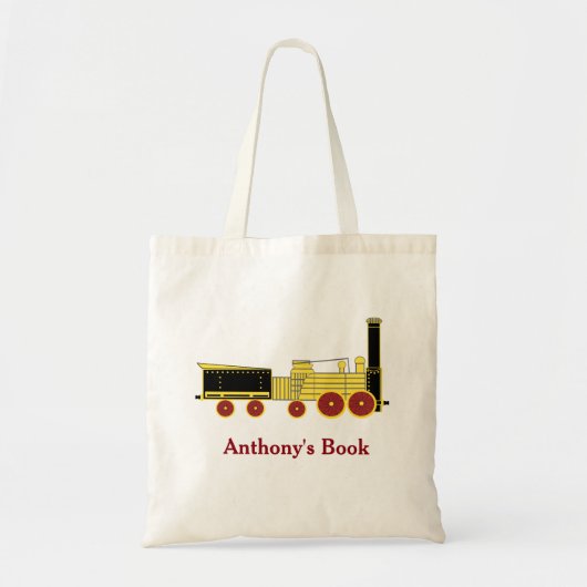 Kinder gele zwarte trein, bibliotheek genaamd tote bag (Voorkant)