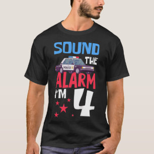 Kinder Geluid Het Alarm Ik ben een 4-jarige politi T-shirt