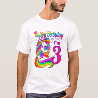 Kinder gelukkige verjaardag voor mij ben ik 3 jaar t-shirt