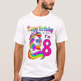 Kinder gelukkige verjaardag voor mij ben ik 8 jaar t-shirt