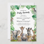 Kinder gemeenschappelijke safari verjaardagsfeestj kaart (Voorkant)