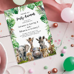 Kinder gemeenschappelijke safari verjaardagsfeestj kaart<br><div class="desc">Er is niets dat lijkt op een verjaardagsfeestje met een oerwoud om het feestbeest bij een kind naar boven te halen. Met levendige waterverf dierentuindieren, weelderig tropisch regenwoud gebladerte, en een gedurfde "alle feestbeesten" sjabloon, deze kinder oerwoud gezamenlijke verjaardagsfeestuitnodigingen zullen gasten inspireren om de tocht naar uw feest oerwoud te...</div>