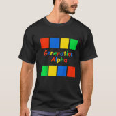 Kinder generatie Alpha- gekleurde blokken  T-shirt (Voorkant)