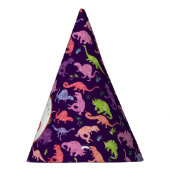 Kinder gepersonaliseerd dinosaurus Birthday Paars Feesthoedjes (Rechts)