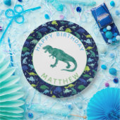 Kinder gepersonaliseerd dinosaurus Birthday Party Papieren Bordje (Feest)