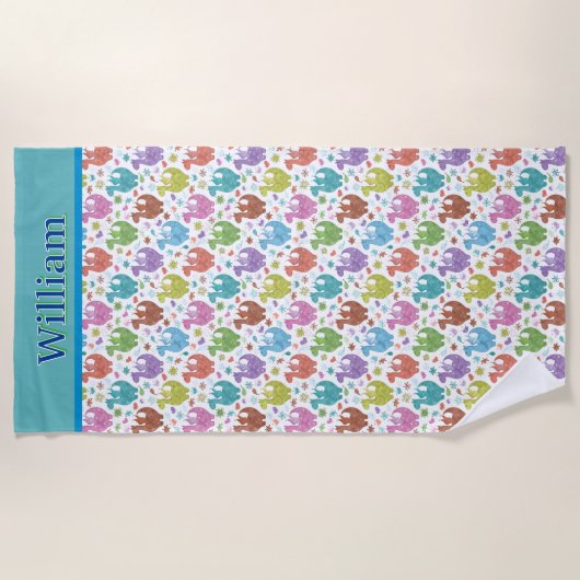 Kinder Gepersonaliseerd Dragon Beach handdoek (Voorkant)