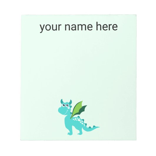 Kinder gepersonaliseerd dragon Notitieblok (Voorkant)