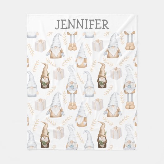 Kinder gepersonaliseerd gnoom fleece deken (Voorkant)