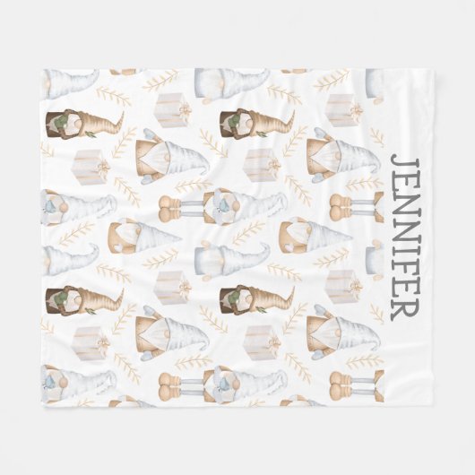 Kinder gepersonaliseerd gnoom fleece deken (Voorkant (Horizontaal))