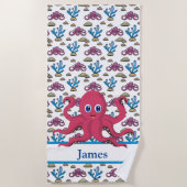 Kinder Gepersonaliseerd octopus Strandlaken (Voorkant)