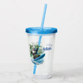 Kinder Gepersonaliseerd panda Acryl Drinkbeker (Achterkant)