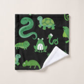 Kinder gepersonaliseerd reptiel amfibiedier bad handdoek (Wasdoekje)
