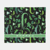 Kinder gepersonaliseerd reptiel amfibiedier fleece deken (Voorkant (Horizontaal))