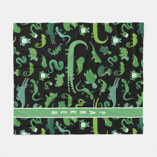 Kinder gepersonaliseerd reptiel amfibiedier fleece deken (Voorkant (Horizontaal))