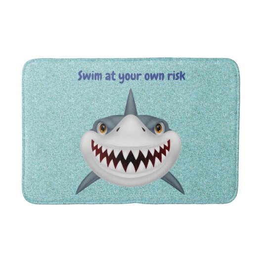 Kinder Gepersonaliseerd Shark Bath Mat (Voorkant)