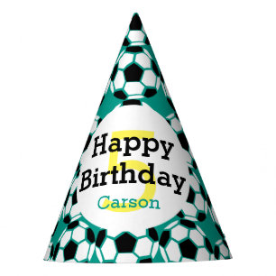 Kinder gepersonaliseerd Voetbal Happy Birthday Spo Feesthoedjes
